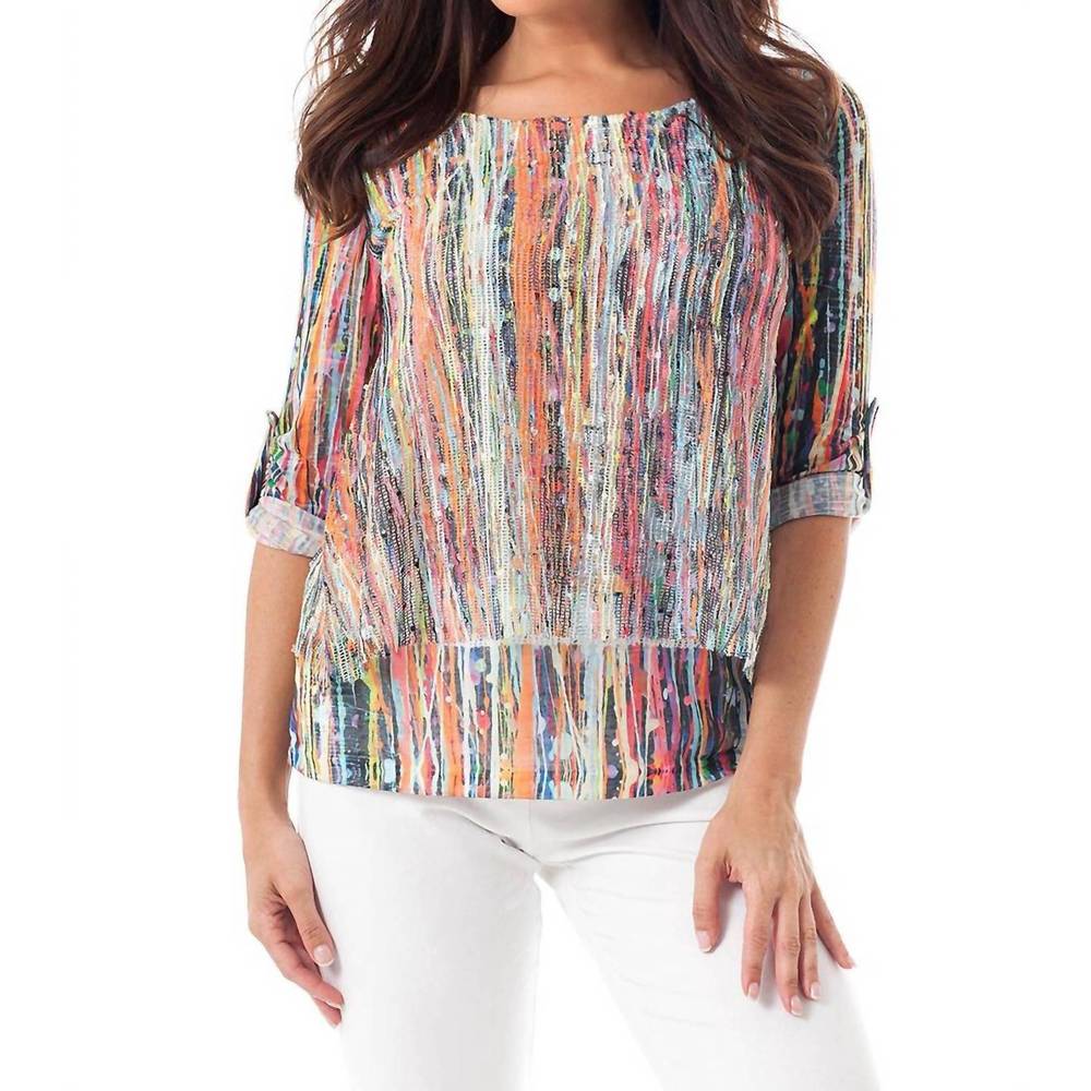 NEW ANGEL splattered painted layered set in white multi